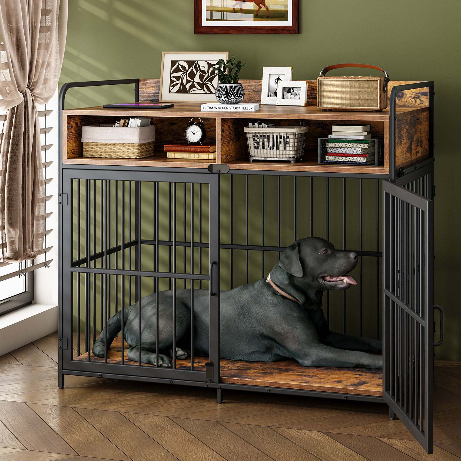 Tucker Murphy Pet™ Saudism Large Dog Crate Furniture, Dog Kennel Indoor